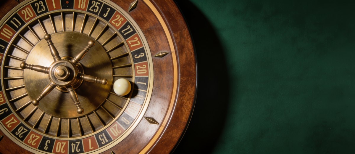 Roulette wheel seen from above